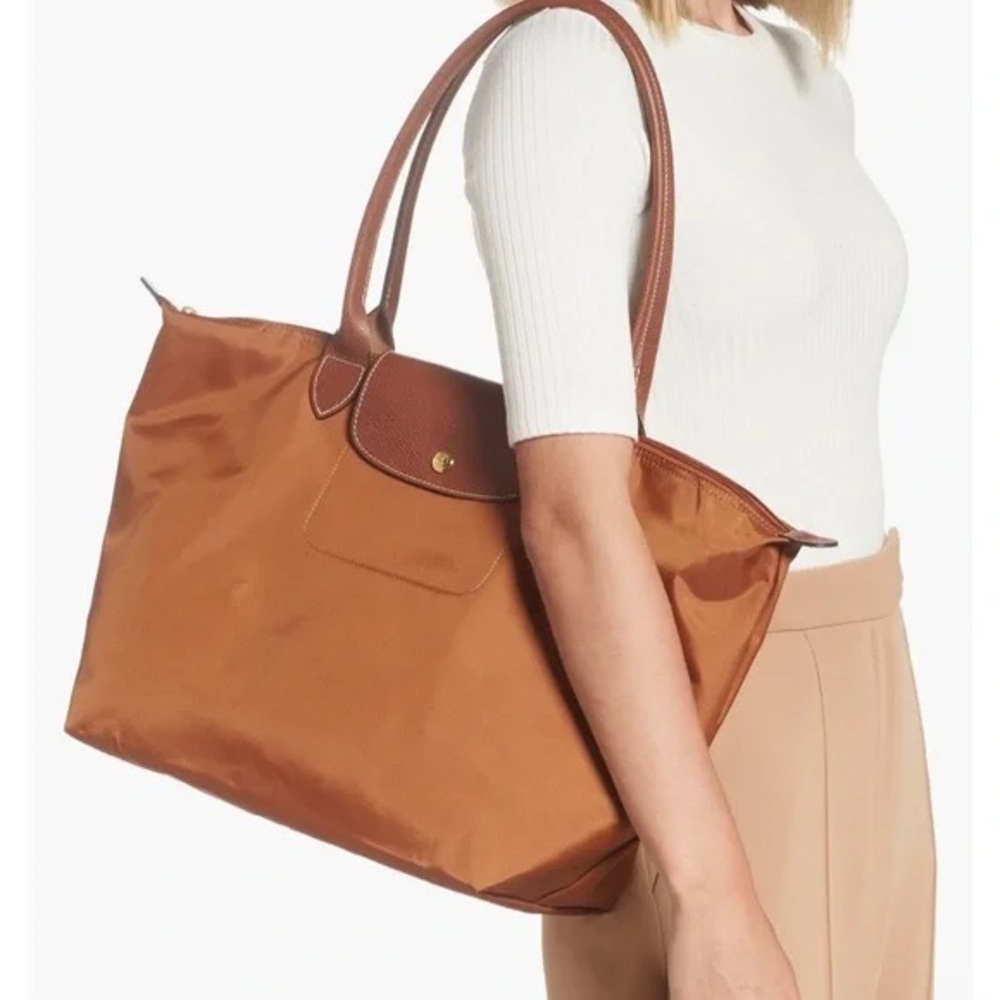 Longchamp Le Pliage Shopping Modele Depose Lg Brown Pack-able Shoulder Bag Tote